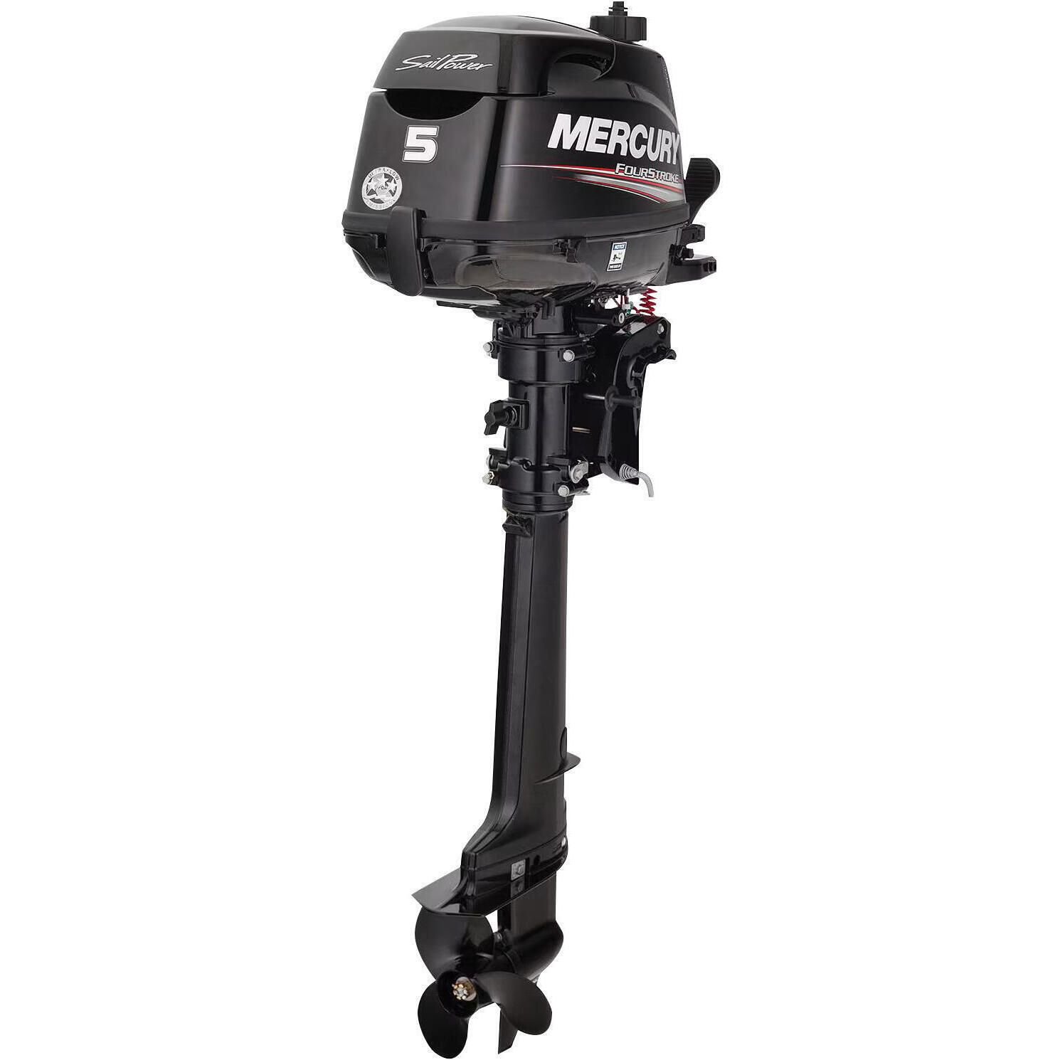 Mercury 5hp Tiller Sail Power FourStroke Outboard Motor, 20" Shaft - Manual Tilt/Trim - Manual Start - Image 3